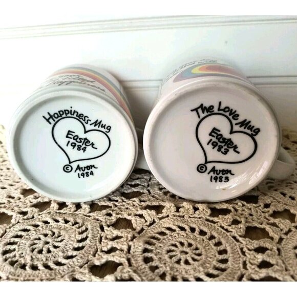 Vintage Avon Easter Happiness and Love Mug SET/2 Mugs, 1983 & 1984 Mugs, EUC - Picture 8 of 10